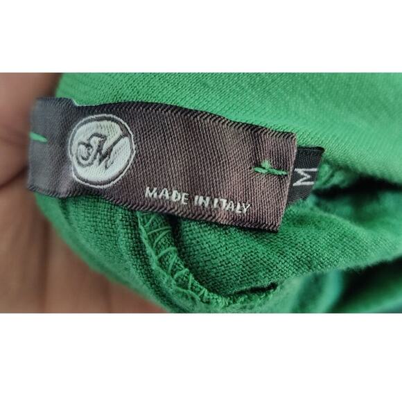 Italian Linen Maternity Pants Pockets Kelly Green Size M Elastic Waist - Picture 6 of 7